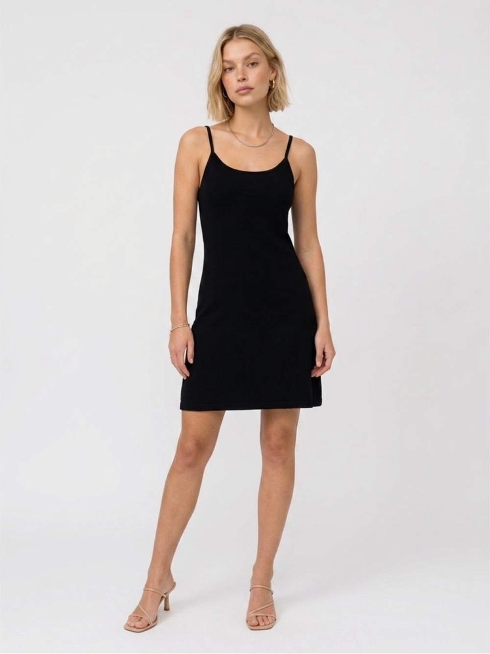 Classic Black Slip Dress - Spaghetti Strap Mini